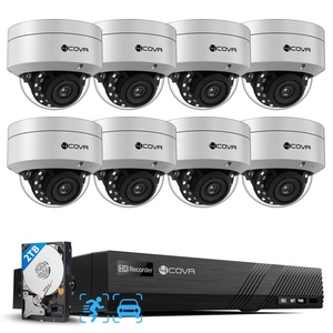 Sistema de Vigilancia Doméstica 4COVR de 8 Canales, Disco Duro de 2 TB, 8 Canales <span class=keywords><strong>POE</strong></span>, 8 Cámaras de Seguridad IP <span class=keywords><strong>PoE</strong></span> con IA de 5 MP, Visión Nocturna, <span class=keywords><strong>Kit</strong></span> NVR para Negocios - Product Image 1