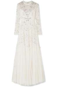 OEM فستان زفاف أبيض أزياء الزفاف تكدرت الترتر مزخرف تول فستان سهرة أنيق - Product Image 6