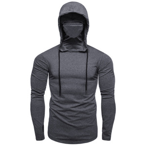 Nuova Felpa con Cappuccio da <span class=keywords><strong>Uomo</strong></span> per Fitness, Vestibilità Slim, Traspirante, Ricamata, in Misto Cotone, Manica Lunga, Autunnale - Product Image 4