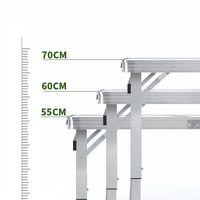 Mesa Plegable para Acampar, Tipo Maletín, para 4-6 Personas, Portátil, Ligera, Ajustable en Altura