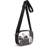 Nouvel Arrivage Sac Bandoulière Transparent en PVC pour Femme avec Fermeture Éclair, Sangle Unique, Style Européen-Américain, Poche Ouverte