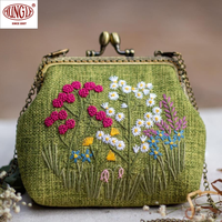 Dompet portabel bordir, grosir elegan untuk acara Formal gaya Vintage ukuran kecil