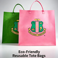 Sac fourre-tout en feutre imprimé personnalisé, sac à main réutilisable en tissu pour cadeau de sororité, shopping, usage quotidien et voyage