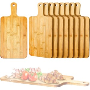 Tabla de cortar de bambú para queso y charcutería con asa, tabla de cortar de madera portátil para uso en la cocina - Product Image 5