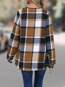 2024 Customized Elegant Casual Women's <strong>Top</strong> Elegant <strong>Checkered</strong> Printed Coat for Summer Versatile and New Fashionable Clothing - Product Image 4