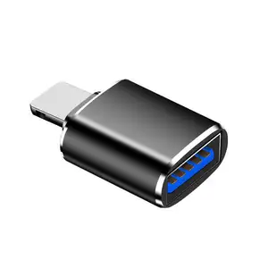 Adaptor kamera USB 3.0, Adaptor konektor wanita ringan ke USB OTG 11 12 Mini max pro xs xr x se2 7 8plus pad air3