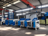 Ligne de production de recyclage de vêtements et de textiles usagés avec traitement de fil non tissé, 200 broches motorisées, certifiée CE