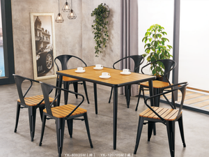 Nordic-style Durable Outdoor Table Chair Set Minimalist Design Natural Wood Solid Wood Construction for Cafes Milk Tea Shops - Product Image 3