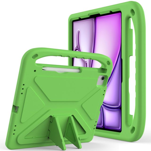 2025 A16 Kids Tablet Shockproof EVA Foam Case with Built-in Stand on Back Cover for ipad 11th Generation