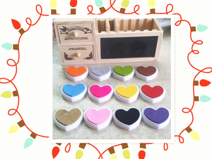 Vente flash : Mini <span class=keywords><strong>tampon</strong></span> <span class=keywords><strong>encreur</strong></span> personnalisé à séchage rapide en forme de cœur pour empreintes digitales d'enfants, peinture au doigt, artisanat DIY - Product Image 6