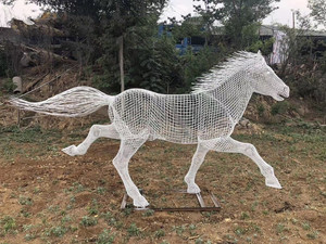 Scultura Artistica in Ferro <span class=keywords><strong>su</strong></span> <span class=keywords><strong>Misura</strong></span>, Rete Metallica Traforata Astratta, Animali: Lumaca, Cavallo, Farfalla, Formica, Paesaggio per Esterni - Product Image 6