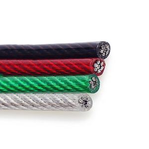 Cavo da palestra 2mm-6mm cavo di acciaio rivestito in PU nero accessori per attrezzature per il Fitness - Product Image 1