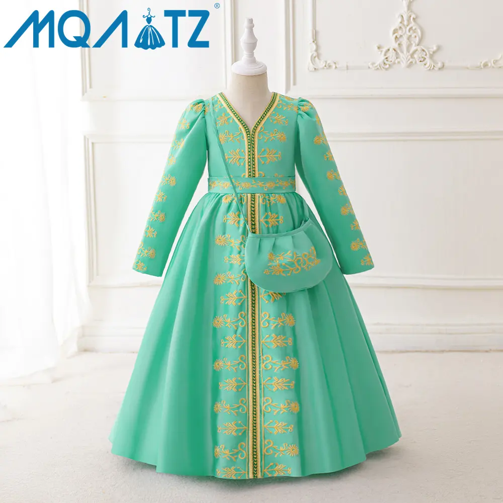 एमक्यूएटीजेड मुस्लिम किड्स फैशन इस्लामिक चिल्ड्रन कपड़े लंबी मैक्सी ड्रेस लड़कियों की कैजुअल ड्रेस