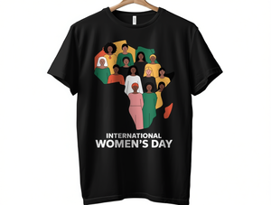 T-shirt per la Giornata Internazionale della Donna, da donna, a maniche corte, girocollo, stampa digitale, 100% cotone jersey, casual, per tutte le stagioni - Product Image 1