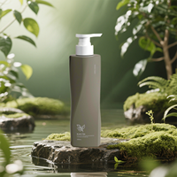 500ml 750ml PET Brun Gris Carré Irrégulier Bouteille En Plastique Presse Pompe pour Soins de La Peau Sérum Visage Crème Nettoyant Lotion Gel Douche