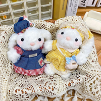 Porte-clés en peluche Lapin à oreilles porte-clés sac à dos souple pendentif cadeau de mariage pour Couples-breloques de sac en gros et accessoires de lanière