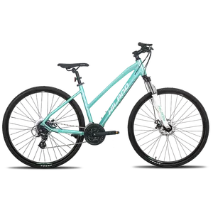 Bicicletta ibrida da donna a 24 velocità per bici ibrida in lega di alluminio 700C di vendita calda HILAND