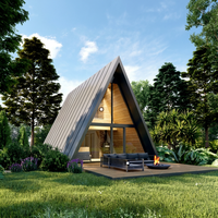 Kit de maison préfabriquée DYCE à ossature triangulaire, conteneur plat moderne et respirant pour bureau ou villa privée, conception modèle 3D