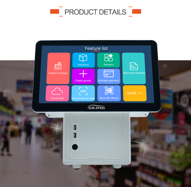De diseño de moda de la pantalla táctil, Android y Windows Terminal Pos con impresora