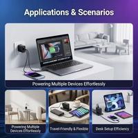 Chargeur mural GaN 65W double Type C PD PPS, adaptateur d'alimentation rapide, prise EU, chargeur de voyage compact pour ordinateur portable et smartphone, vente en gros