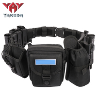 Ceinture tactique YAKEDA en nylon à dégagement rapide, avec pochettes pour bâton, système Molle, ensemble de 9 pièces, ceinture de service JPC pour la chasse en extérieur, ceinture tactique pour hommes