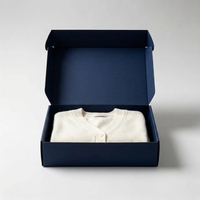 Boîtes d'emballage bleu marine sur mesure de luxe, boîte d'expédition personnalisée avec finition mate pour l'expédition de vêtements, vente en gros, usine chinoise