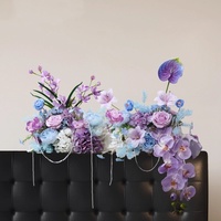Décorations florales de table de mariage, ambiance haut de gamme, fleurs d'orchidées artificielles en soie, arrangements de fleurs artificielles violettes