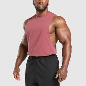 Custom High Quality pink Workout tank Top Ribbed Neck Singlet <b>Mens</b> O-neck Collar Loose tank Tops <b>Gym</b> <b>Vest</b> for <b>Men</b> - Product Image 1