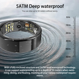 Bague connectée tendance pour hommes et femmes, étanche 5ATM, avec suivi de la fréquence cardiaque, de l'oxygène sanguin, interaction gestuelle, suivi du sommeil et de la forme physique - Product Image 2