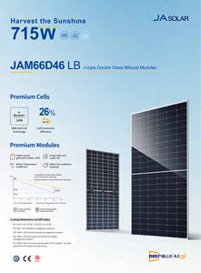 Panneaux solaires bifaciaux double vitrage JA <span class=keywords><strong>JAM78D30</strong></span> 585-610/GB 585W-610W pour système solaire - Product Image 2