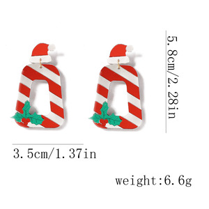 Pendientes Colgantes de Casa de Jengibre Navideña para Mujer, de Aleación con Esmalte y Cristal, Joyería de Fiesta, Estilo de Dibujos Animados Lindo, 11cm - Product Image 3