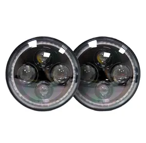 Qeedon Lampu Depan LED 7 "Offroad, Lampu Depan Proyektor Hi/Lo Daya Tinggi H4 Aksesori Mobil