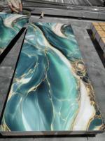 Panneaux muraux en PVC effet marbre UV Maldives, noir et or, Planchas PVC Marbre, Plaque PVC Marbre