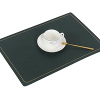 Napperons décoratifs en cuir PU rectangle avec impression personnalisée pour restaurants, napperons avec logo, tapis de table en faux cuir