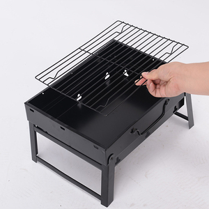 Barbecue portable au design moderne, chromé, avec revêtement en poudre, pliable, au charbon de bois, pour le camping, le pique-nique, en acier au carbone, <span class=keywords><strong>kebab</strong></span> noir, 2-3 personnes - Product Image 5