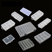 Boîte à pêche portable, mini boîte de rangement, boîte à leurres en plastique transparent pour jig, cuillère à leurres, appât, hameçon, accessoires, boîte organisatrice