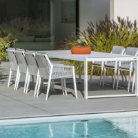 Ensemble de table à manger et chaises, mobilier de loisirs moderne, patio d'extérieur, restaurant de jardin, prévente