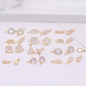 Pendentif en zircon plaqué or, formes variées, composants de bijoux pour la création de boucles d'oreilles et colliers DIY - Product Image 2