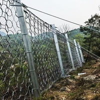 Barrière passive de protection de pente SNS de type RX, filet annulaire en câble d'acier galvanisé, soudé par découpe, 250-1000kJ, anti-chute de pierres