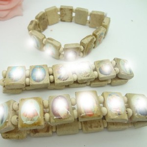 Wood Beaded <b>Bracelet</b> With Resin Inlay Elastic <b>Stretch</b> Fashion Jewelry For Men Women Cross Style_RB-103 - Product Image 2