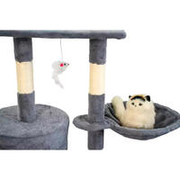 En gros Arbre à chat moderne de luxe en bois massif et MDF, personnalisé, avec condo, plateau interactif en sisal et poteaux à gratter en bois