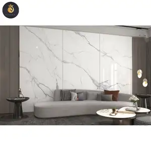 现代高品质白色人造大理石板大尺寸浴室瓷砖石材