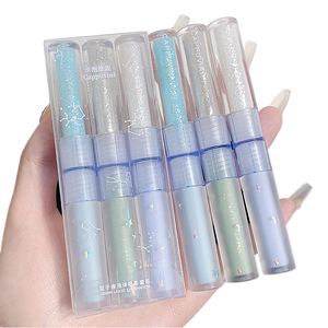 Ombre à paupières OEM pigment humide finition lumineuse <span class=keywords><strong>fard</strong></span> à paupières liquide à double tête bleu et <span class=keywords><strong>vert</strong></span> 2 en 1 pour les tons de peau foncés et clairs - Product Image 1