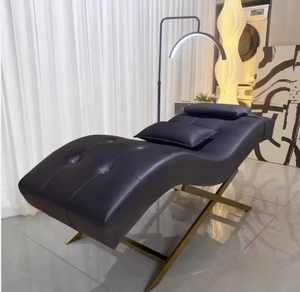Table de massage et de soins esthétiques incurvée pour salon de beauté moderne, spa facial et extension de cils - Product Image 1