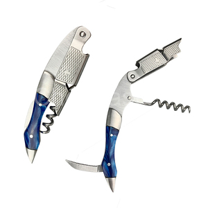 Bonito Set de Regalo de Sacacorchos de Acero Inoxidable para Camareros, Sacacorchos de Resina Azul Zafiro, Abridor de Botellas de Vino - Product Image 3