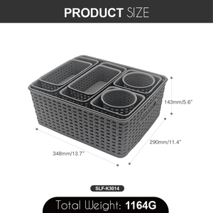 Ensemble de 10 paniers de rangement en plastique écologiques pour tiroirs, idéal pour la cuisine, le bureau et la chambre - Product Image 2