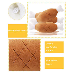 Fabrika doğrudan çevre dostu kadife polar Pet oyuncak interaktif ses çiğneme tavuk kemik bacak peluş köpekler ve kediler için adedi 10 adet - Product Image 3