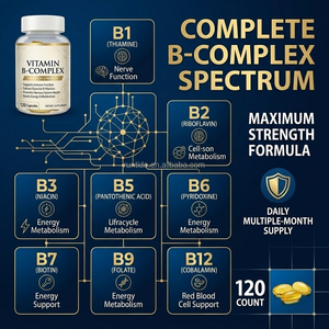 Gélules de Vitamine B Complexe Haute Concentration (<span class=keywords><strong>B1</strong></span> B2 B3 B5 B6 B7 B9 B12) pour le Métabolisme Énergétique, la Santé Nerveuse et Cardiaque, et le Soutien Immunitaire - Product Image 4