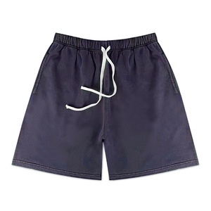 Pantalones Cortos Deportivos de Algodón Tejido de Color Sólido para Hombre, Color Gris Oscuro, Microelásticos, Transpirables, para las Cuatro Estaciones, Ropa Casual - Product Image 1