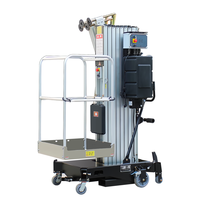 Plateforme élévatrice télescopique électrique portable en alliage d'aluminium avec mât vertical de 4m, 6m, 8m, 12m